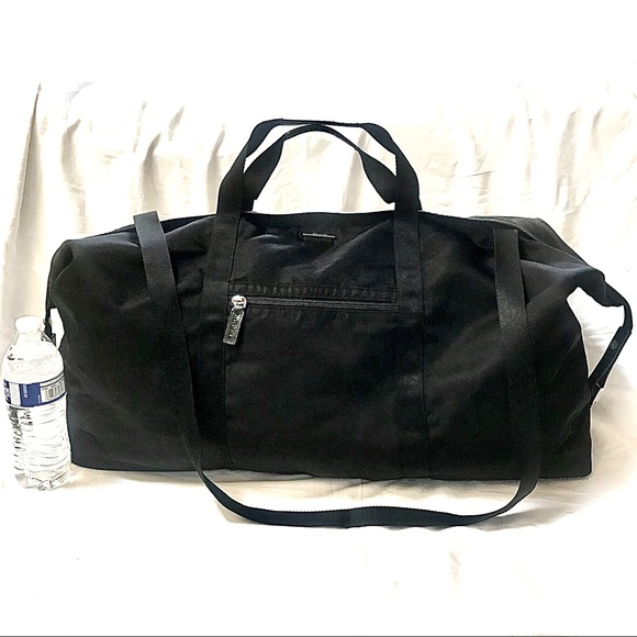 Gucci Unisex Vintage Black Nylon & Leather Folding Compact Duffel Travel Bag - Picture 1 of 15